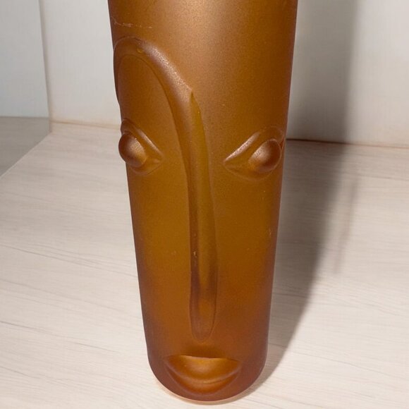 Collectible KEFLA Amber African Orange and Chocolate Liqueur Empty Face Bottle - Picture 2 of 6